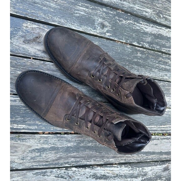 Bull Boxer Boots Men 12 Brosus Brown Leather Lace Up Ankle Cap Toe